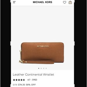 Michael Kors Leather Continental Wristlet